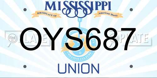 OYS687 Mississippi License Plate