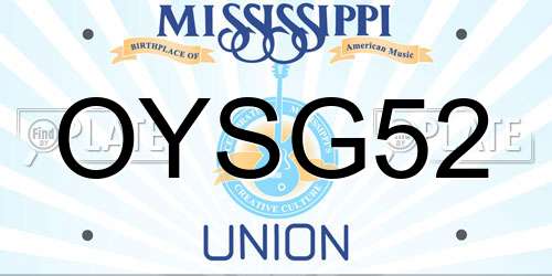 OYSG52 Mississippi License Plate