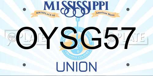 OYSG57 Mississippi License Plate