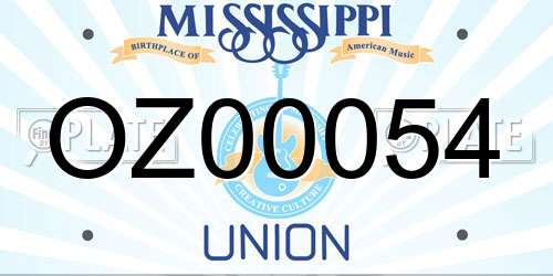 OZ00054 Mississippi License Plate
