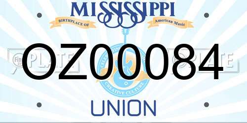 OZ00084 Mississippi License Plate