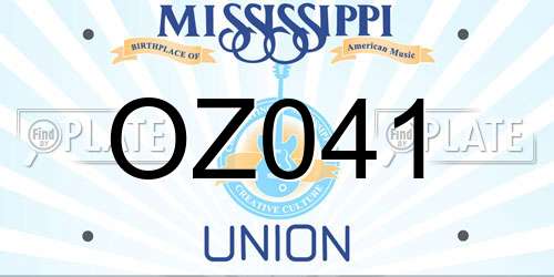 OZ041 Mississippi License Plate