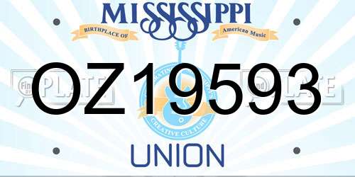 OZ19593 Mississippi License Plate