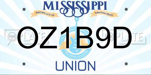 OZ1B9D Mississippi License Plate