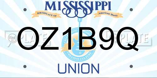OZ1B9Q Mississippi License Plate