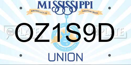 OZ1S9D Mississippi License Plate