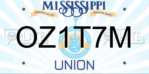 OZ1T7M Mississippi License Plate