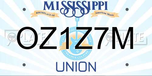 OZ1Z7M Mississippi License Plate