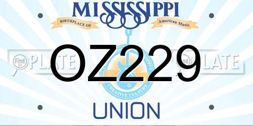 OZ229 Mississippi License Plate