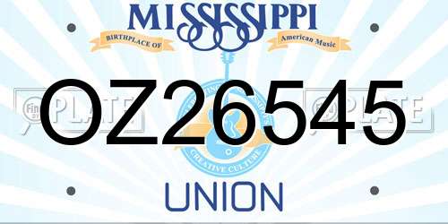 OZ26545 Mississippi License Plate