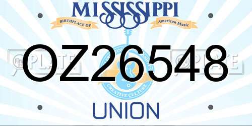 OZ26548 Mississippi License Plate