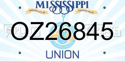 OZ26845 Mississippi License Plate