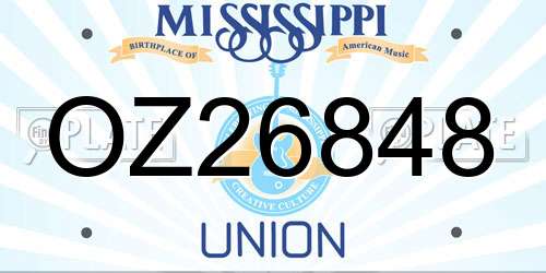 OZ26848 Mississippi License Plate