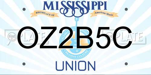 OZ2B5C Mississippi License Plate