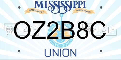 OZ2B8C Mississippi License Plate