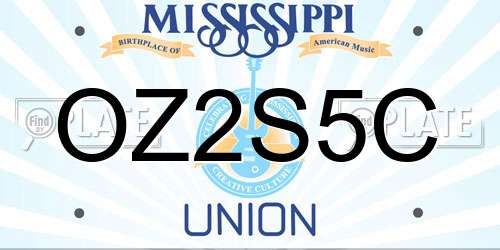 OZ2S5C Mississippi License Plate