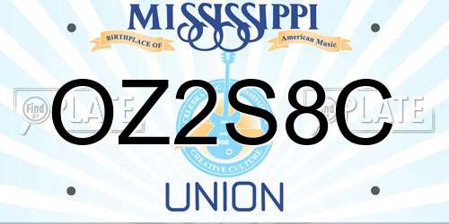 OZ2S8C Mississippi License Plate