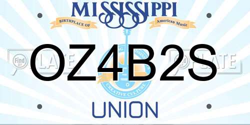 OZ4B2S Mississippi License Plate