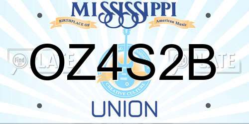 OZ4S2B Mississippi License Plate