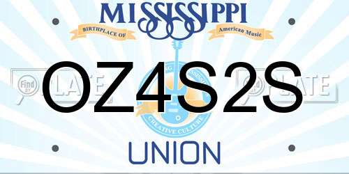 OZ4S2S Mississippi License Plate