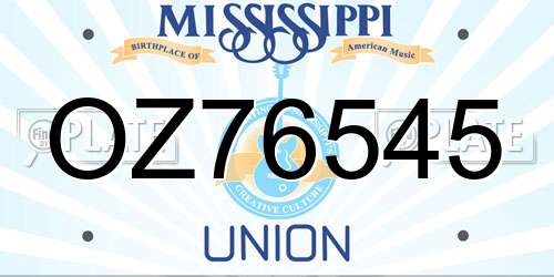 OZ76545 Mississippi License Plate
