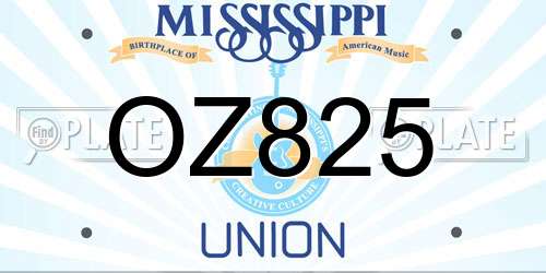 OZ825 Mississippi License Plate