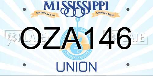 OZA146 Mississippi License Plate