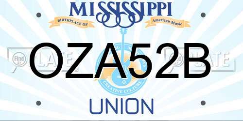 OZA52B Mississippi License Plate