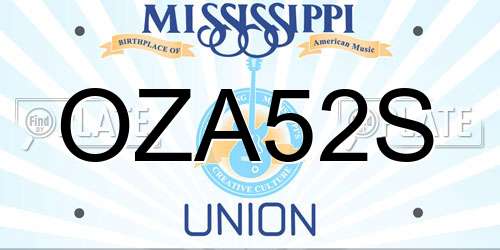 OZA52S Mississippi License Plate