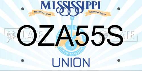 OZA55S Mississippi License Plate