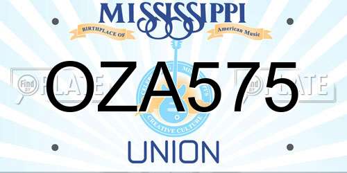 OZA575 Mississippi License Plate