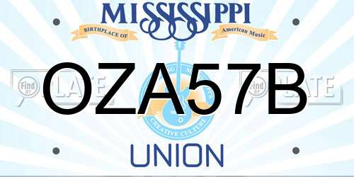 OZA57B Mississippi License Plate
