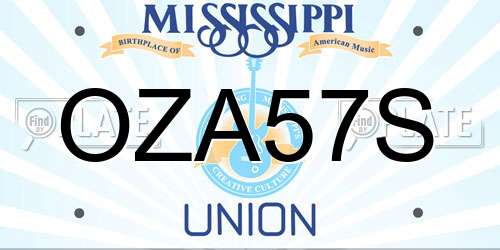 OZA57S Mississippi License Plate