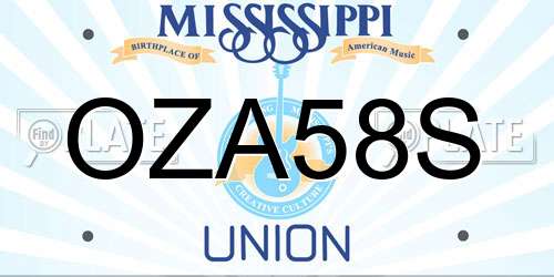 OZA58S Mississippi License Plate