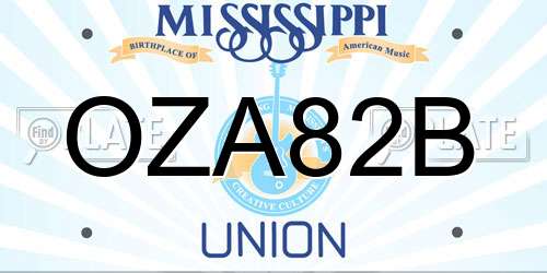 OZA82B Mississippi License Plate
