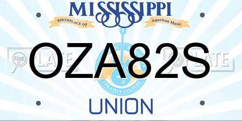 OZA82S Mississippi License Plate