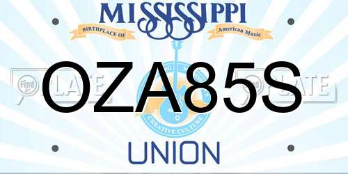 OZA85S Mississippi License Plate