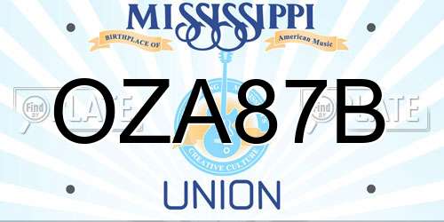 OZA87B Mississippi License Plate