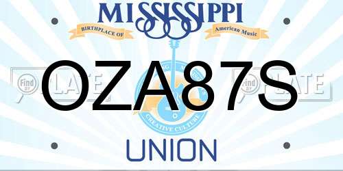 OZA87S Mississippi License Plate