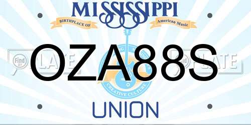 OZA88S Mississippi License Plate