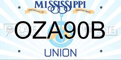 OZA90B Mississippi License Plate