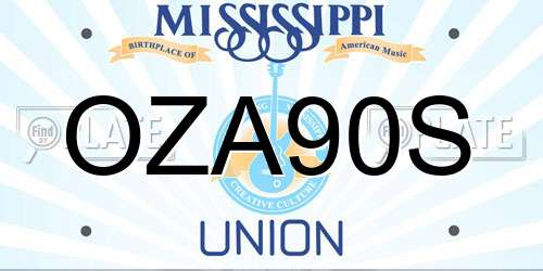 OZA90S Mississippi License Plate