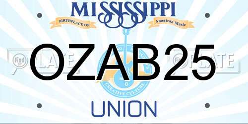OZAB25 Mississippi License Plate