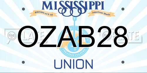 OZAB28 Mississippi License Plate