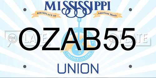 OZAB55 Mississippi License Plate