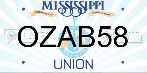 OZAB58 Mississippi License Plate