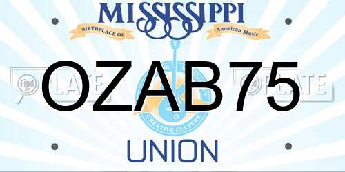 OZAB75 Mississippi License Plate