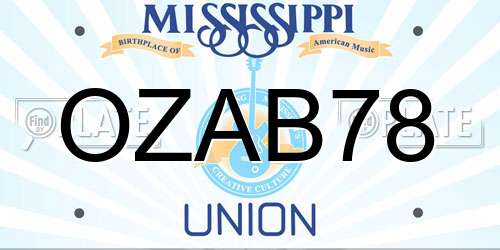 OZAB78 Mississippi License Plate