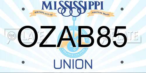 OZAB85 Mississippi License Plate