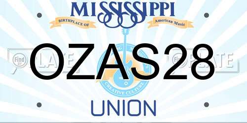 OZAS28 Mississippi License Plate
